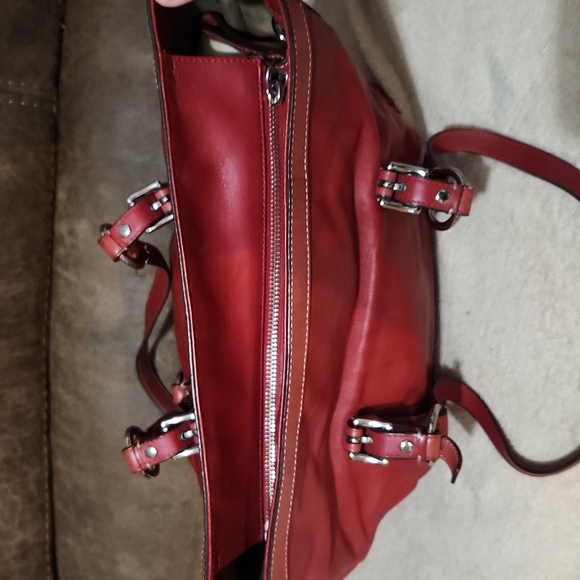 Coach Cherry Red Galaxy Legacy Leather Tote East West - Picture 5 of 10